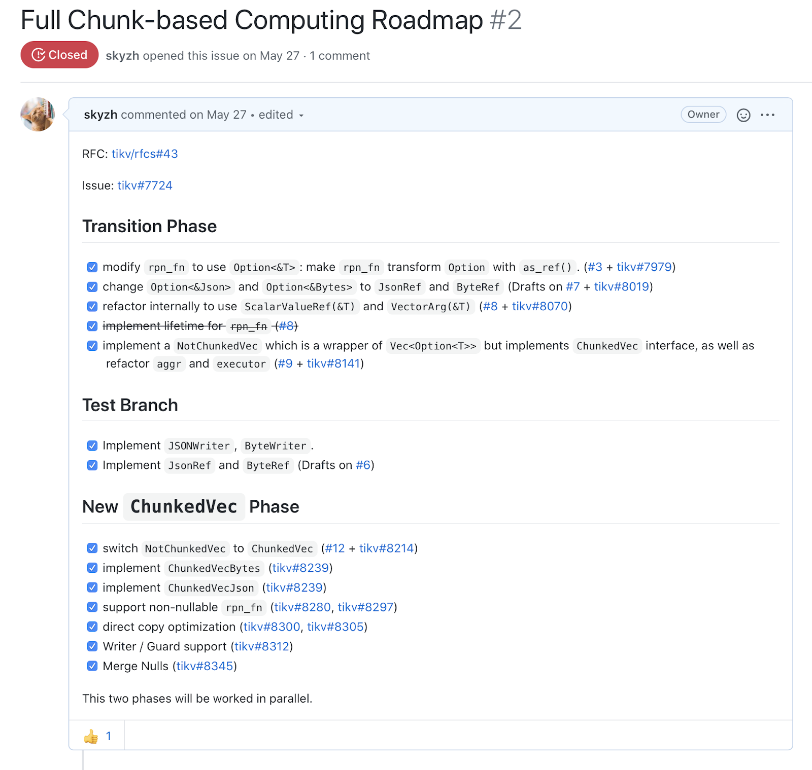 Full Chunk-based Computing Roadmap #2